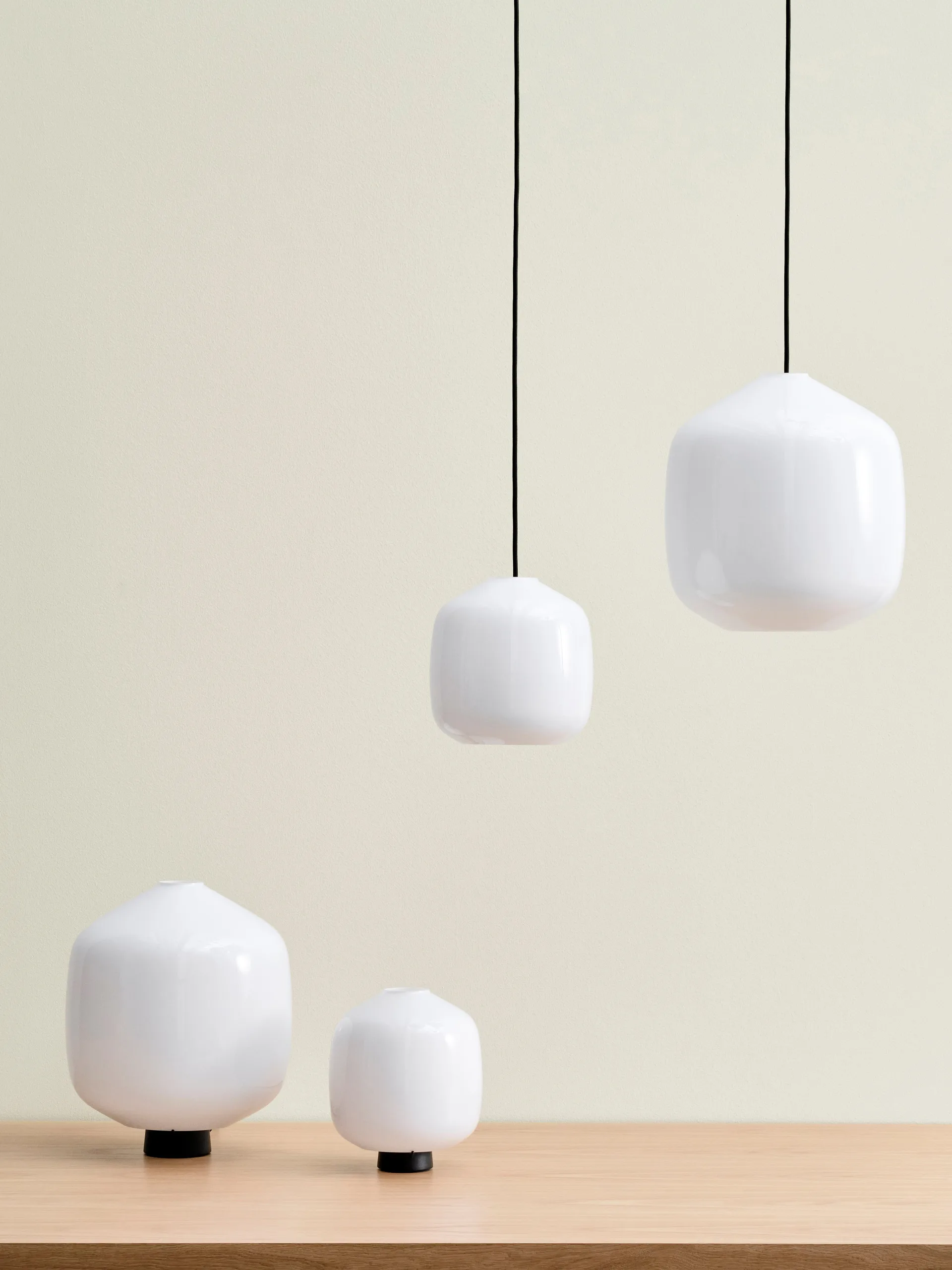 Buoy pendant lamp Ø20 cm, Opal glass-pastel lilac HAY
