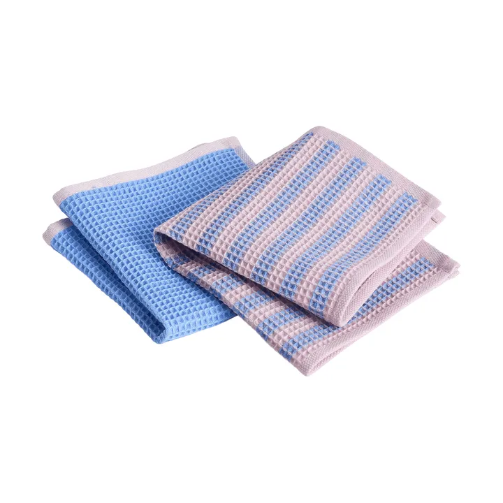 Canteen dishcloths 31x31 cm 2-pack - Sky blue-pink mix - HAY