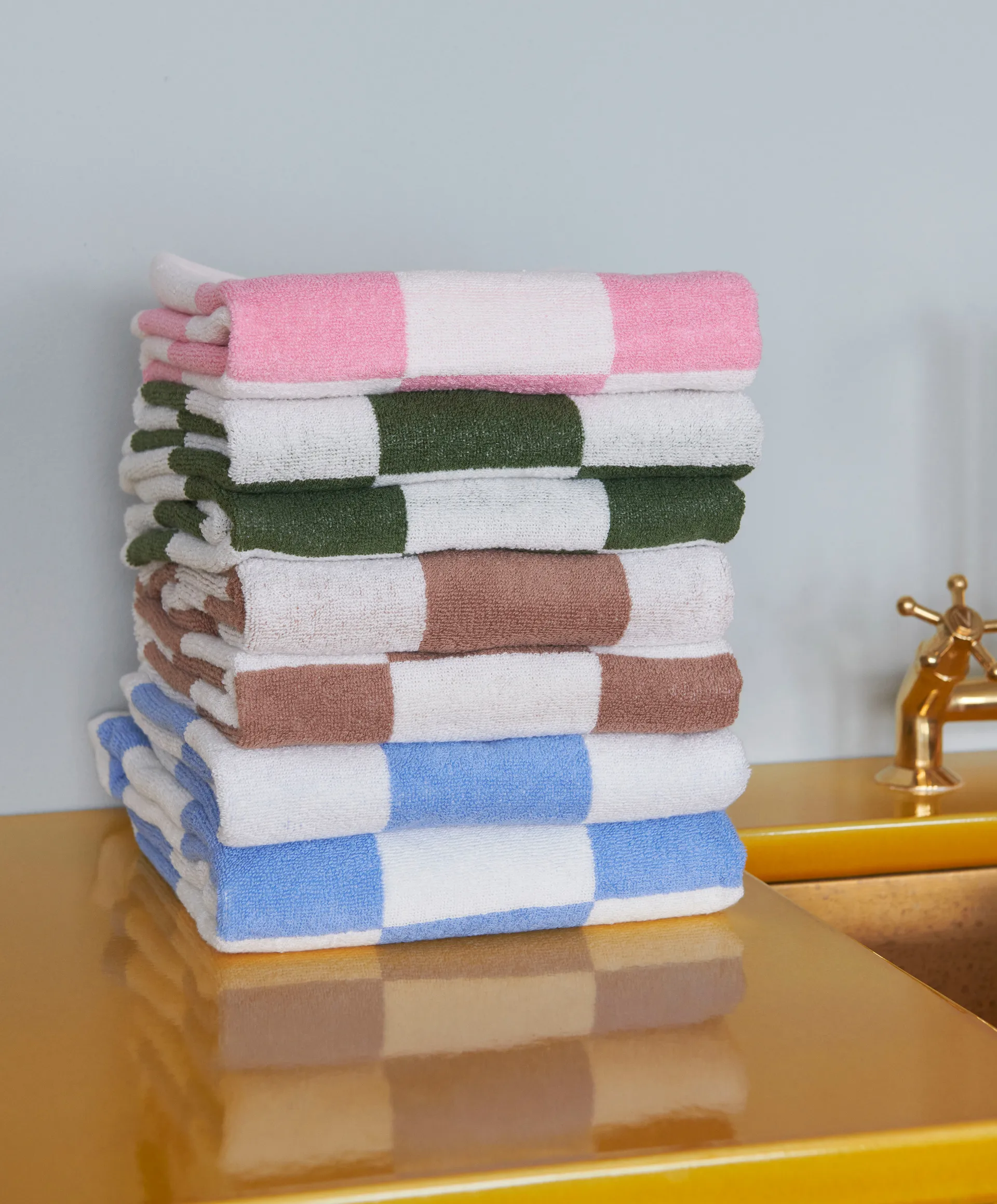 Check bathroom rug 50x90 cm, Cappuccino HAY