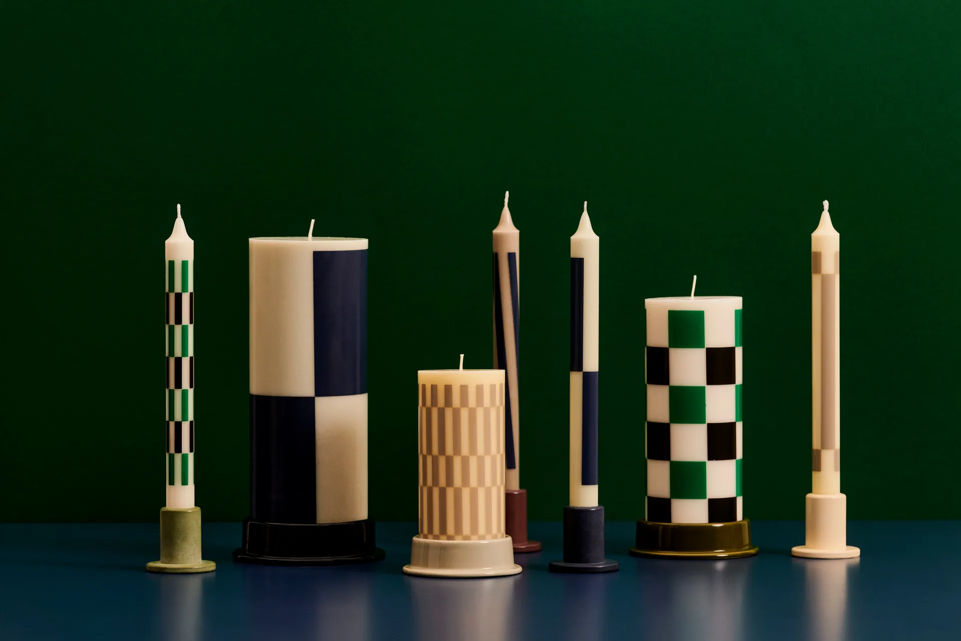 Column Candle block candle small 15 cm, Cream-sand HAY