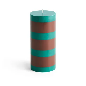 Column Candle block candle small 15 cm - Green-brown - HAY