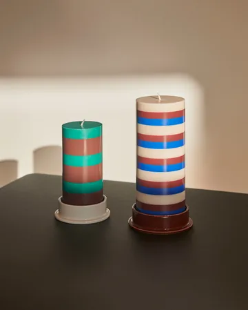 Column Candle block candle small 15 cm - Green-brown - HAY