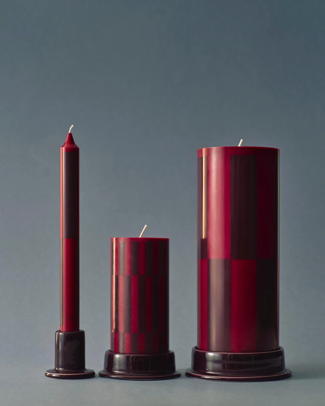 Column Candle block candle small 15 cm, Wine-bordeaux HAY