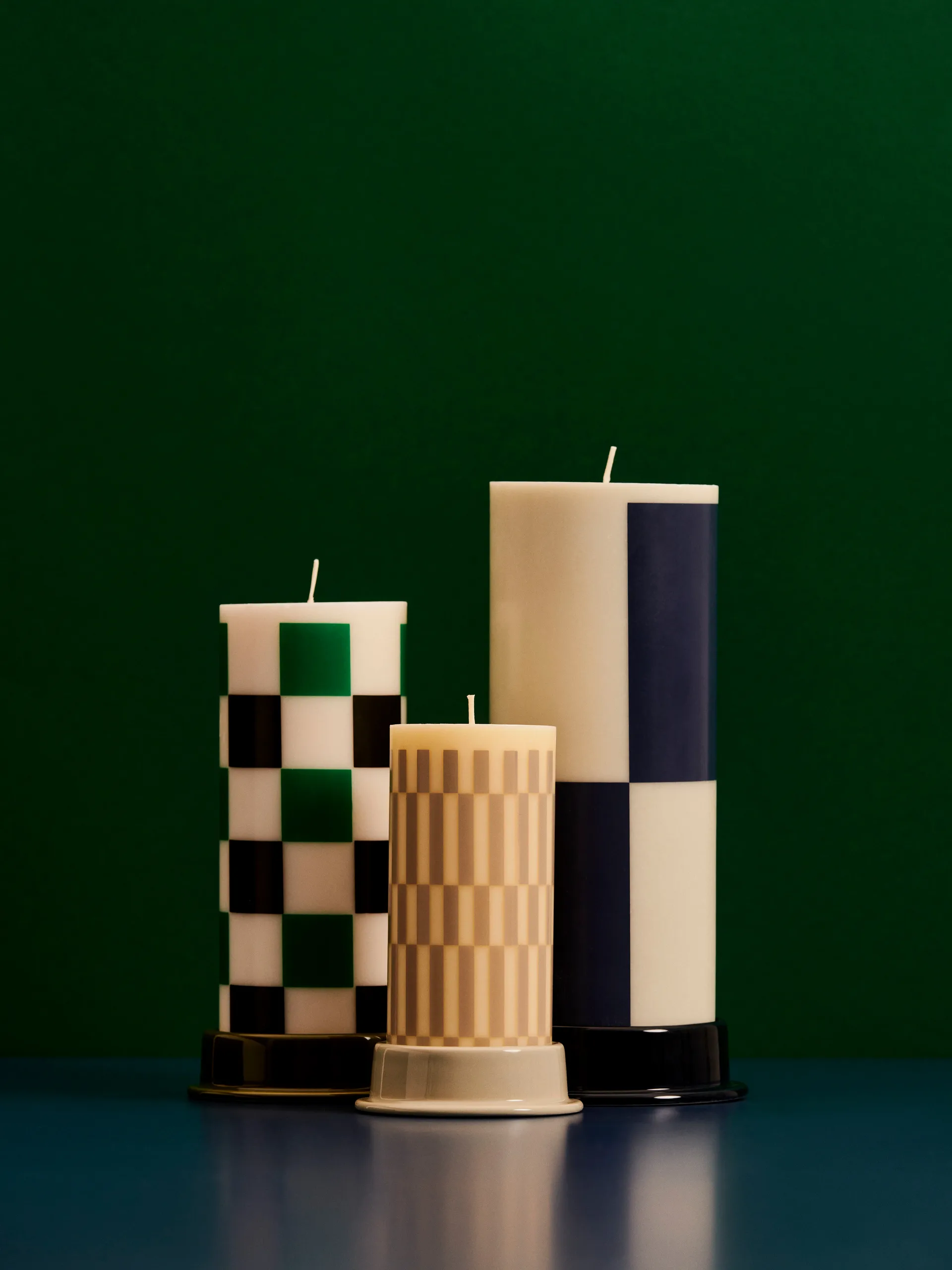 Column candlestick 10 cm, Light grey HAY