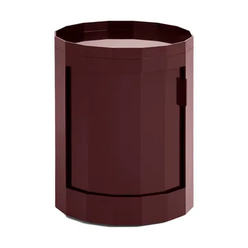 Facet Cabinet low side table feet/wheels 49 cm - Burgundy - HAY