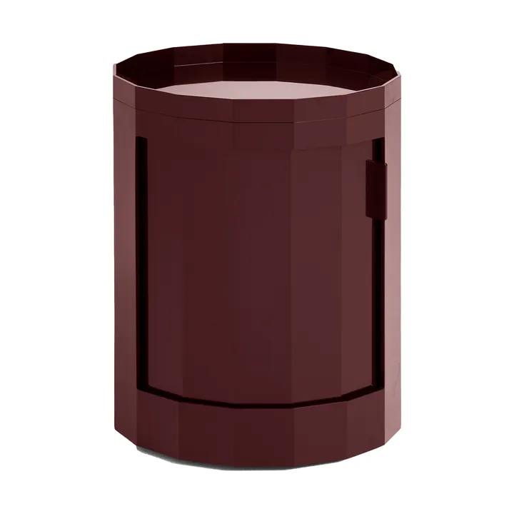 Facet Cabinet low side table feet/wheels 49 cm - Burgundy - HAY