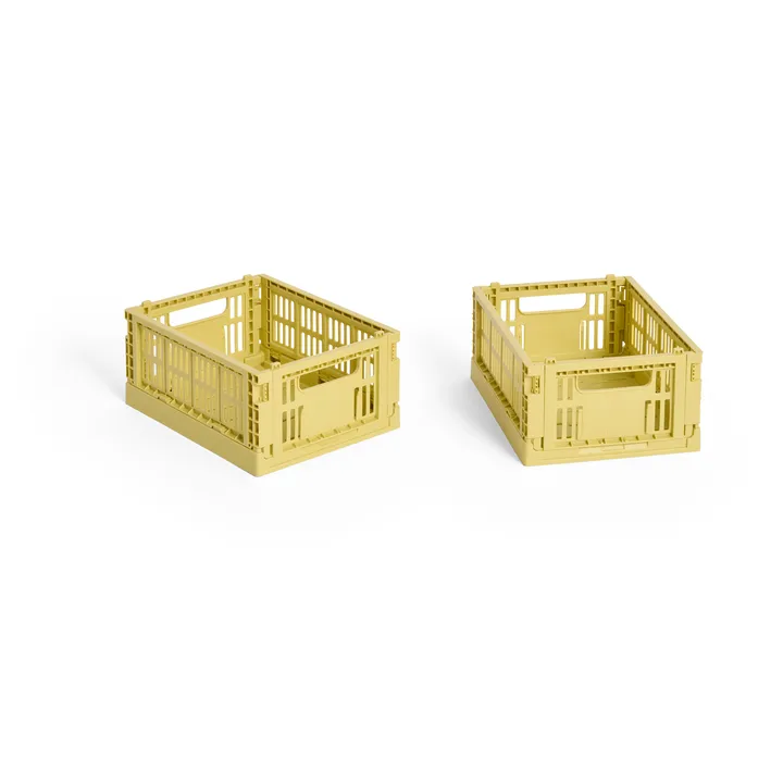HAY Colour Crate Mini 2-pack 13x17 cm - Dusty yellow - HAY