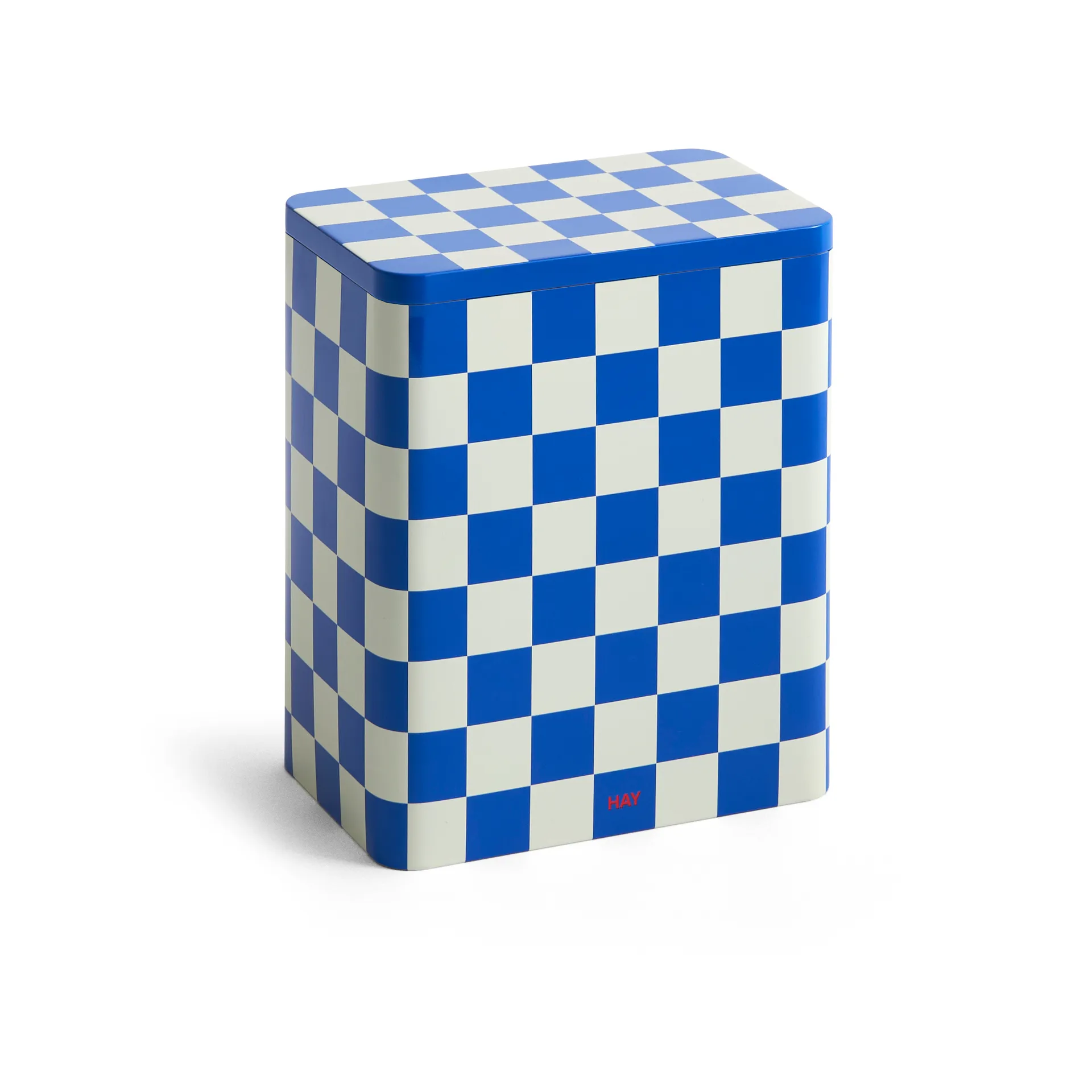 HAY Tin Container large, Blue-off white HAY