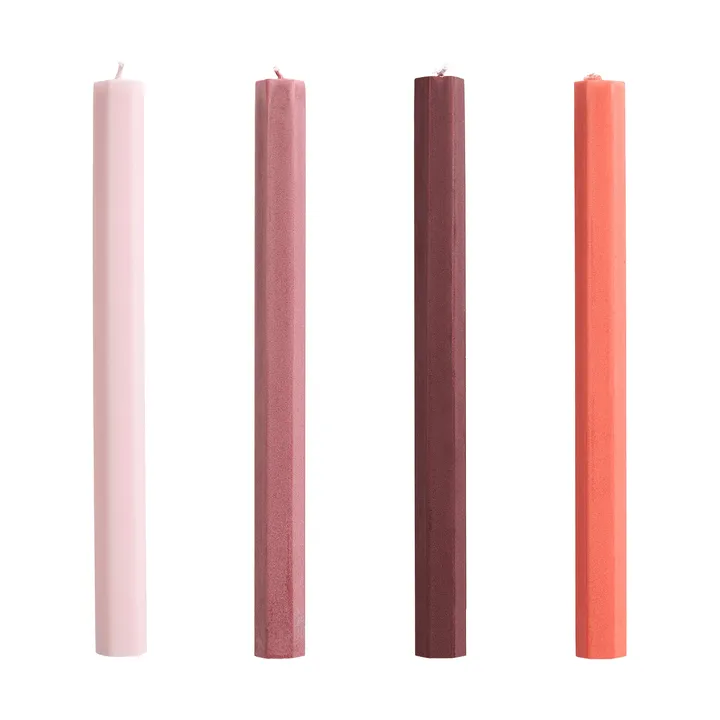 Hexagon Candle light mix 4-pack - Berry - HAY