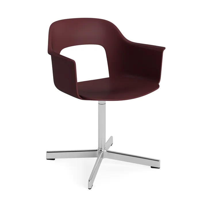 Layout Armchair 231 office chair - Bordeaux-polished aluminium 4 star swivel base - HAY