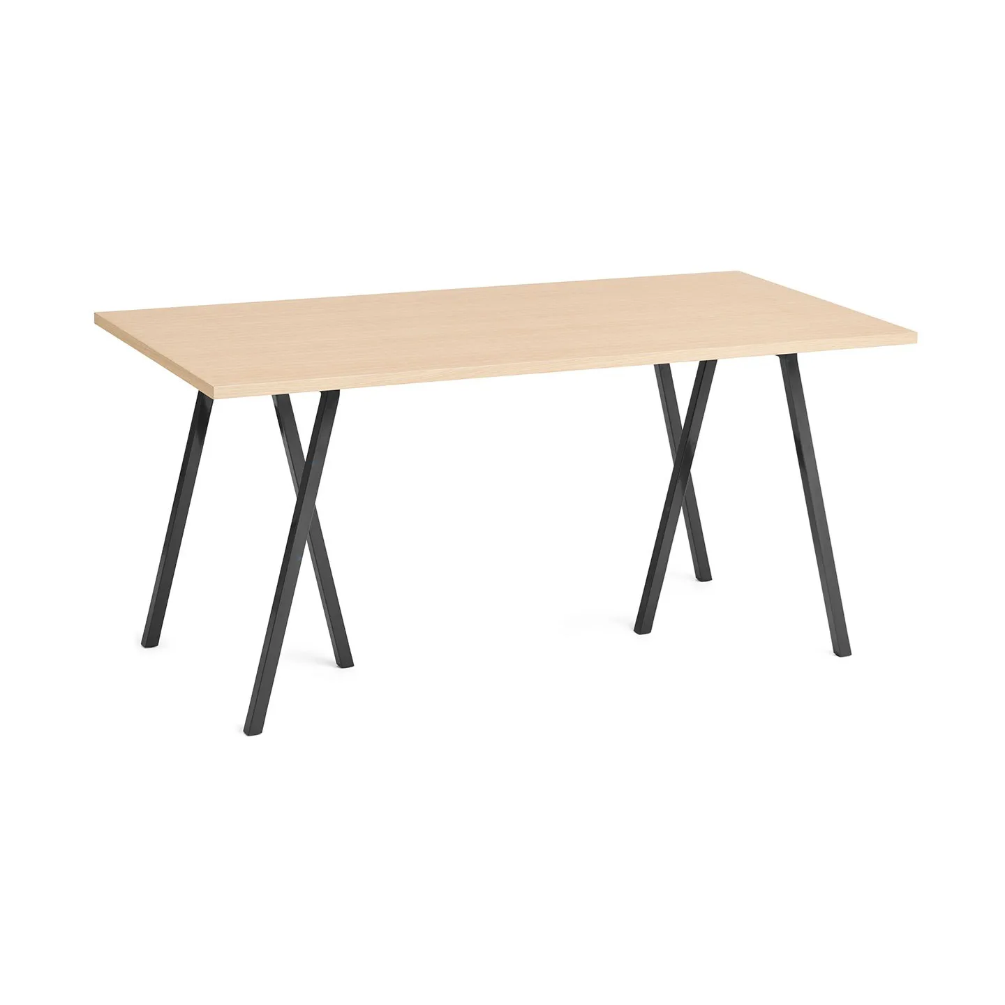 Loop Stand dining table 77,5x160 cm, Black-black linoleum-lacq. oak HAY