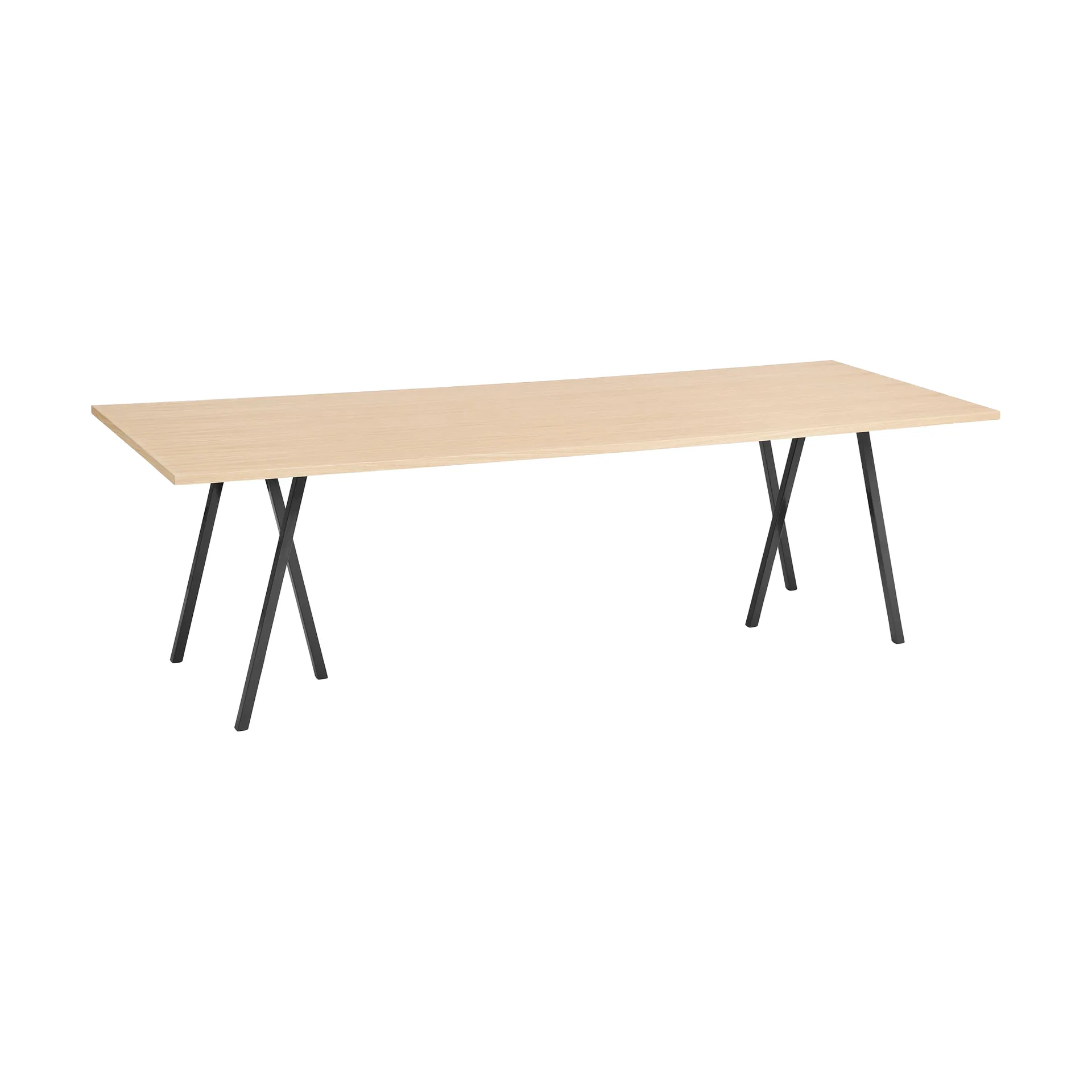 Loop Stand dining table 92,5x250 cm, Black-clear lacq. oak HAY