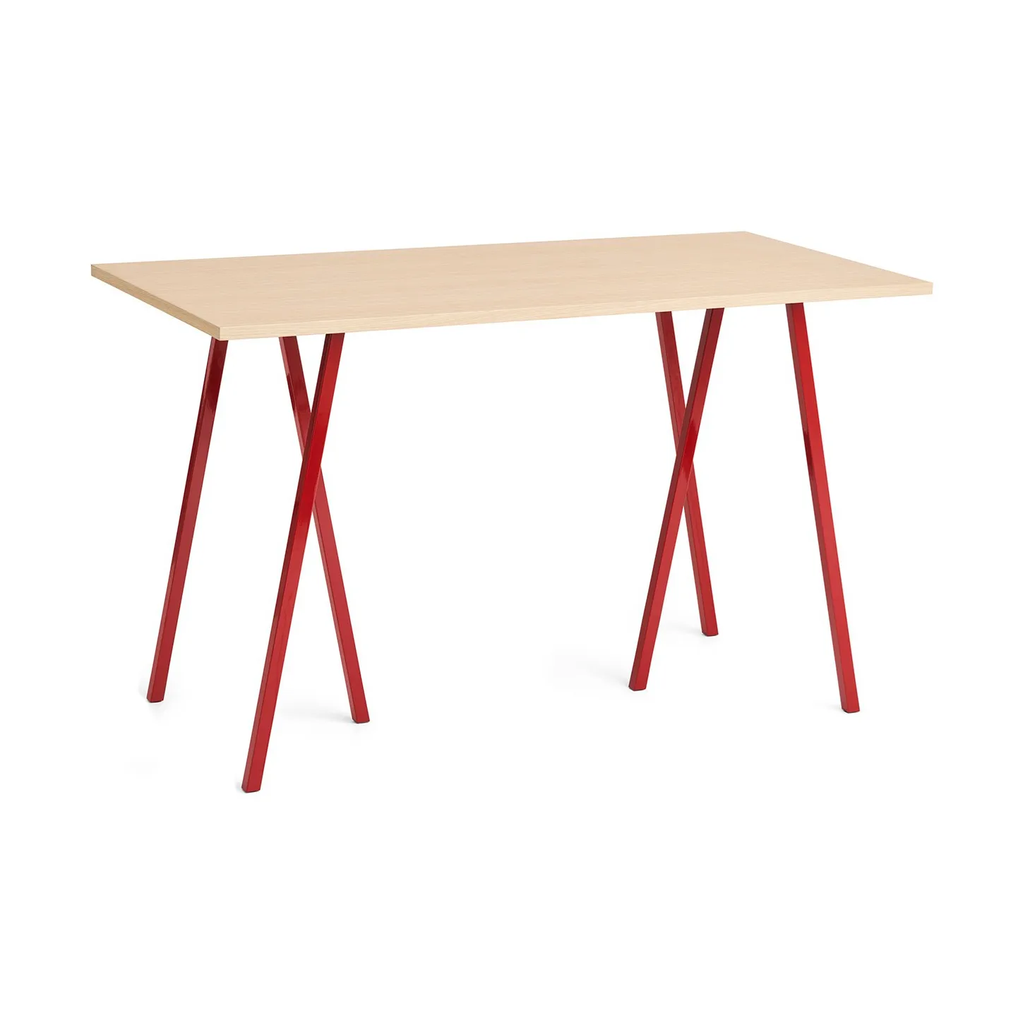 Loop Stand incl. support dining table 77,5x160 cm, Maroon red-clear lacq. oak HAY