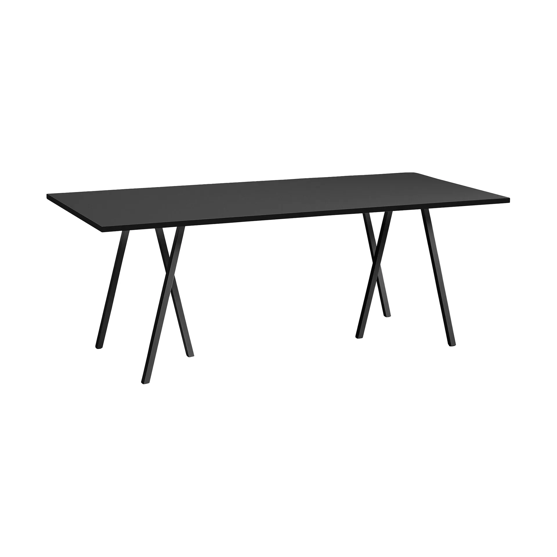 Loop Stand incl. support dining table 92,5x200 cm, Black-black linoleum-black ash HAY