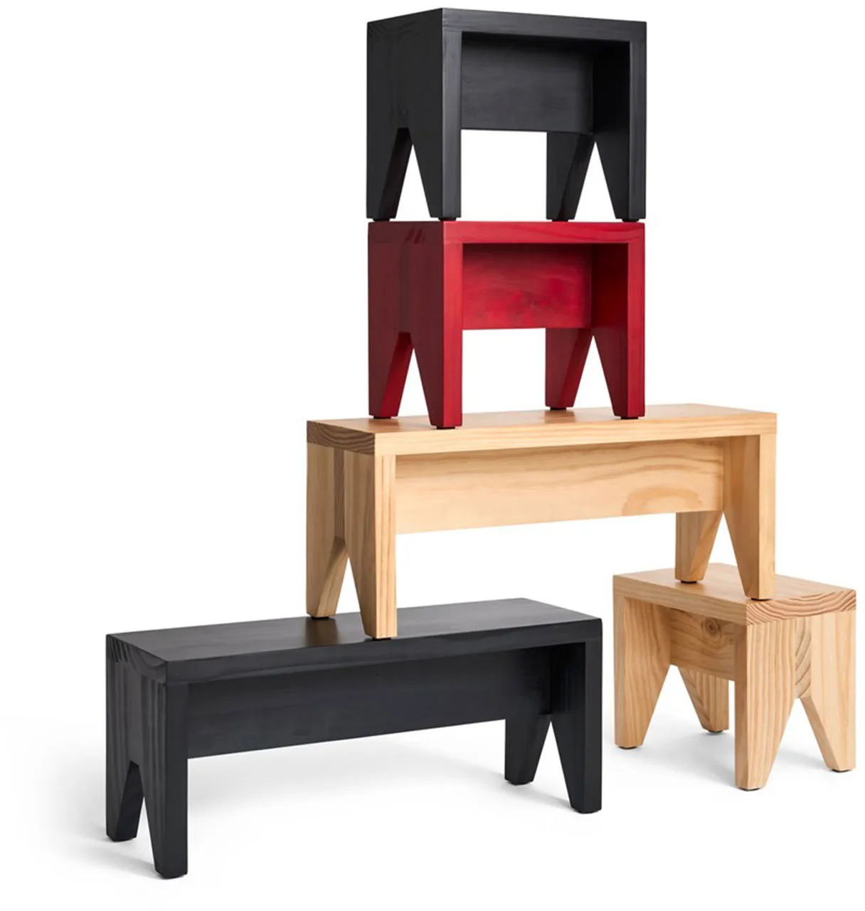 Manolito Long stool, Black, 60 cm HAY