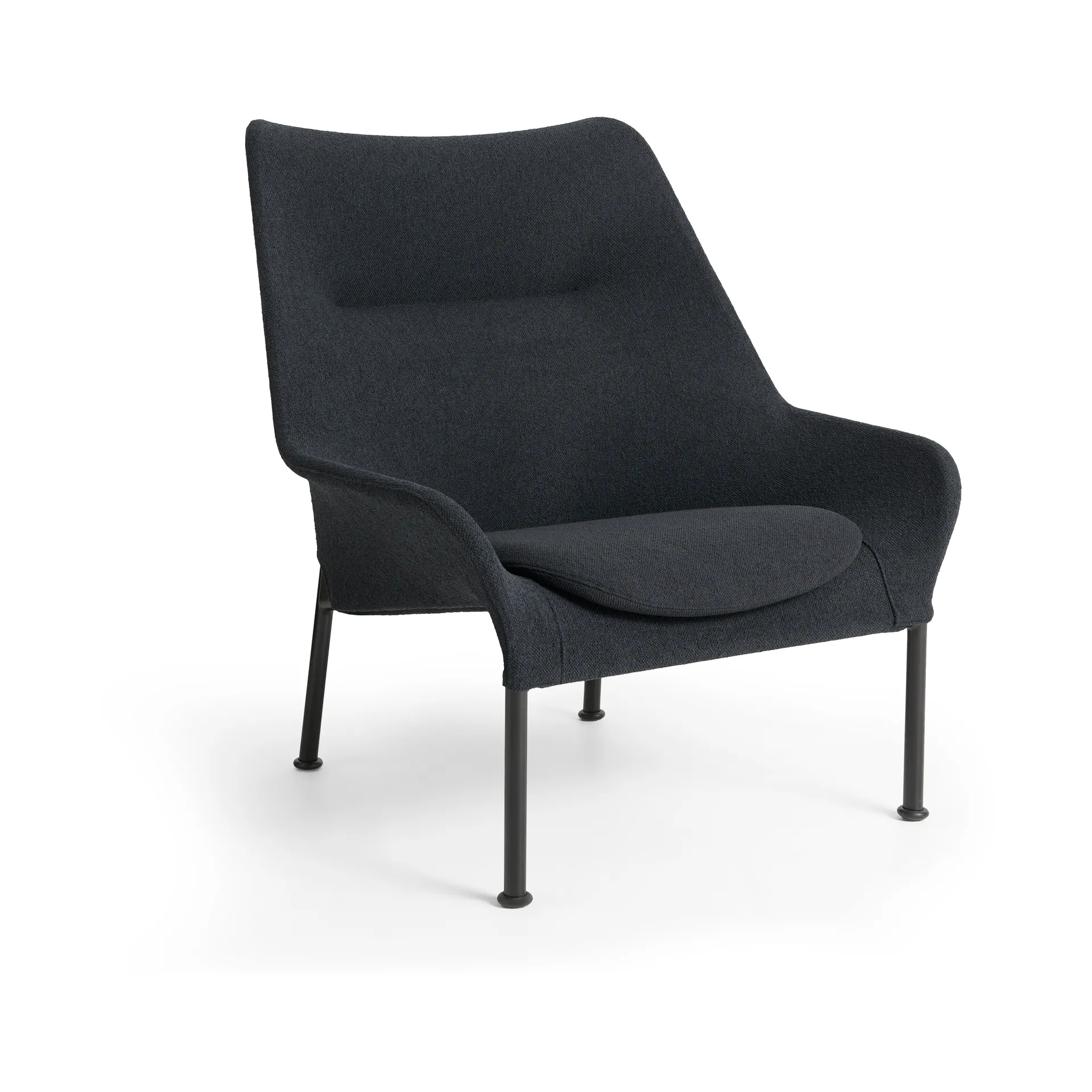 O2 Lounge Chair armchair, Soft black-svartlackerad steel HAY