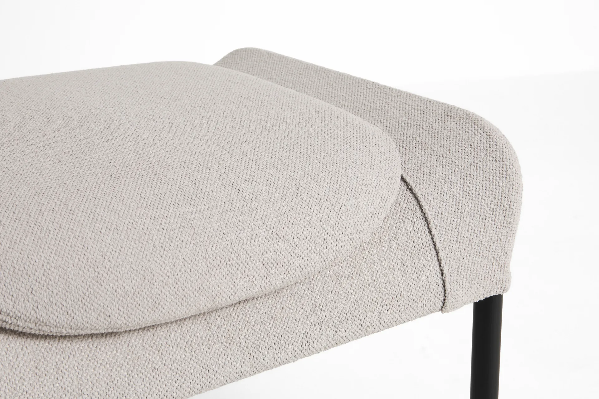 O2 Ottoman footstool, Soft light grey-black lacquered steel HAY