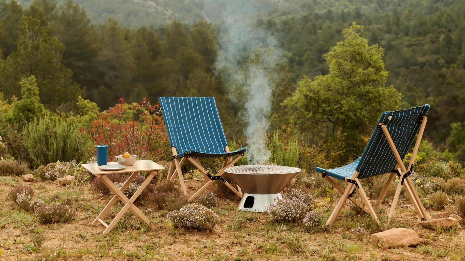Outdoor Market folding chair, Blue-beige HAY