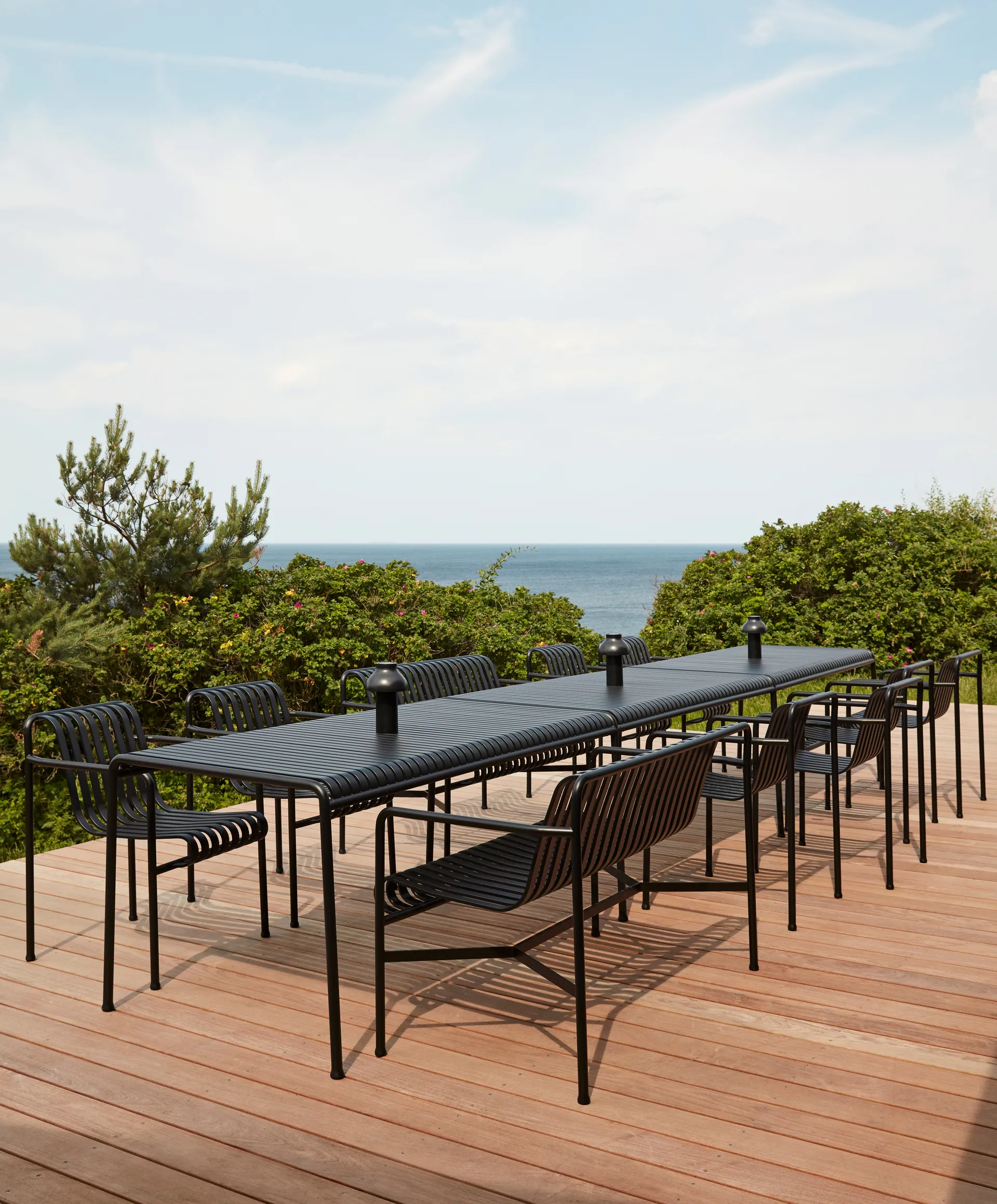 Palissade dining set 2 chairs + bench 170x90 cm - Anthracite,  HAY