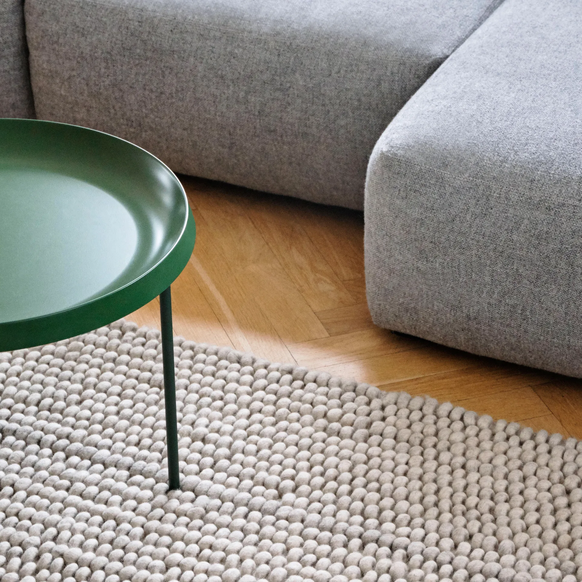 Peas wool rug 80x140 cm, Soft grey HAY