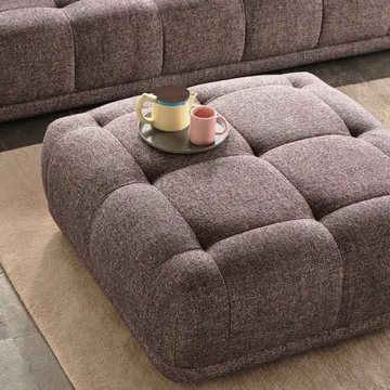 Quilton ottoman - Leather Sense black - HAY