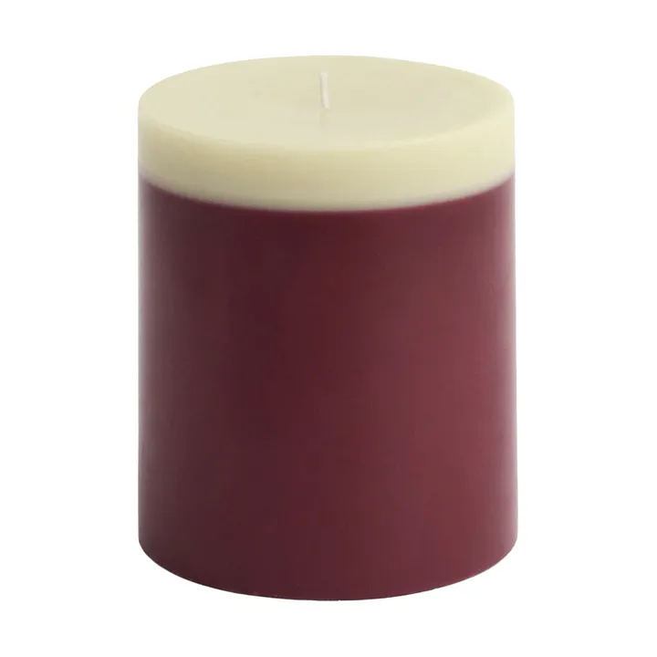 Silo Candle pillar candle - Bordeaux-lime white, Ø9.5x11 cm - HAY