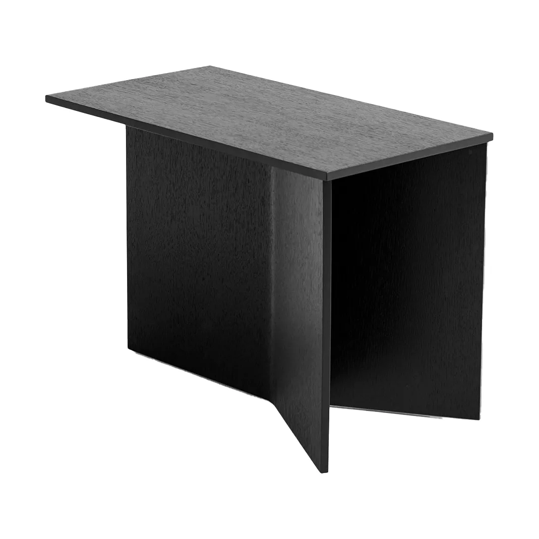 Slit Oblong side table 27,5x49 cm, Black lacquered oak HAY