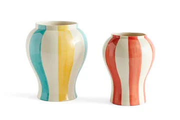 Sobremesa stripe vase S 22 cm - Red - HAY