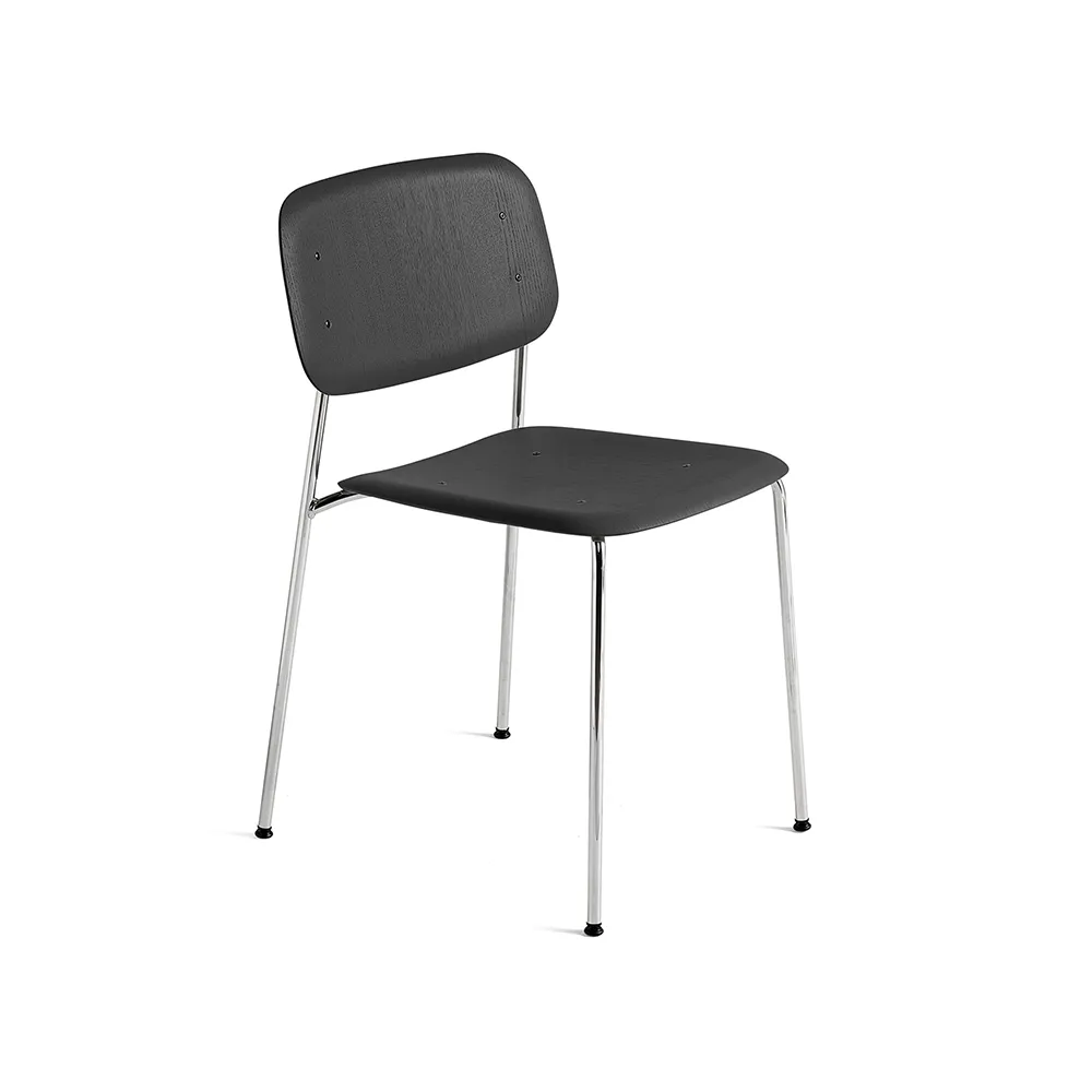 Soft Edge 40 chair, Soft black, chrome frame HAY