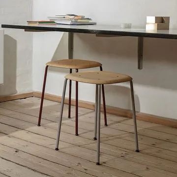Soft Edge 70 stool - Soft grey-soft grey steel frame - HAY