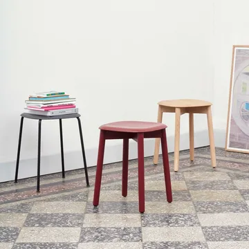 Soft Edge 72 stool - Soft grey-soft grey oak frame - HAY