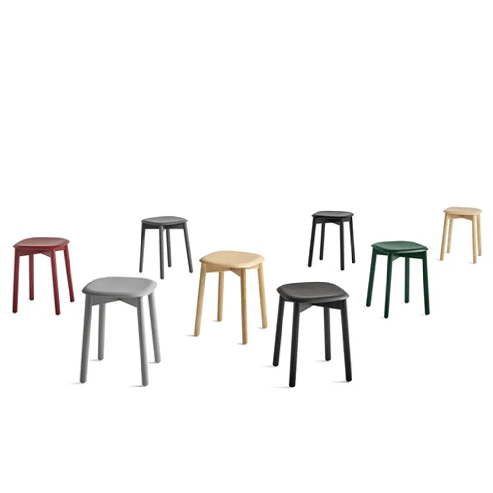 Soft Edge 72 stool, Soft grey-soft grey oak frame HAY