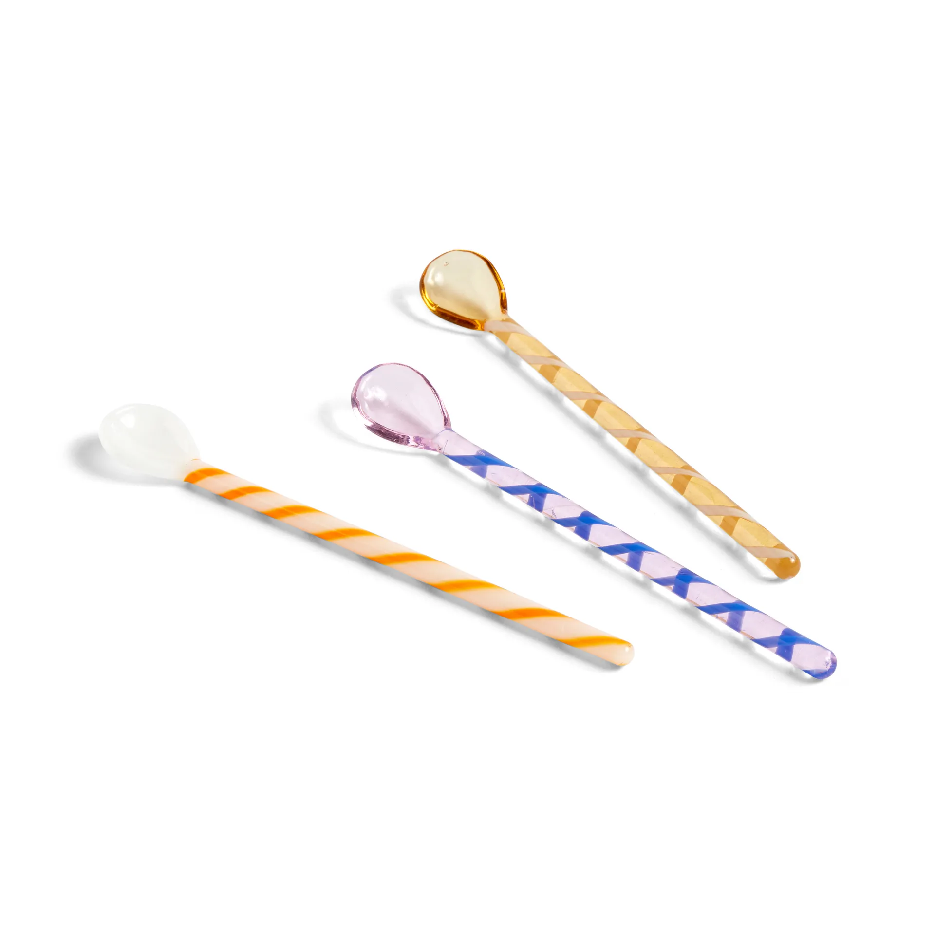 Spice glass spoon 3-pack, amber-light pink-white HAY