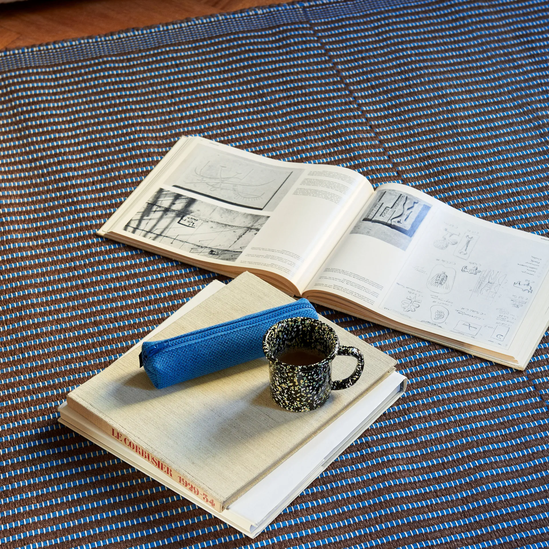 Tapis rug 140x200 cm, Chestnut-blue HAY