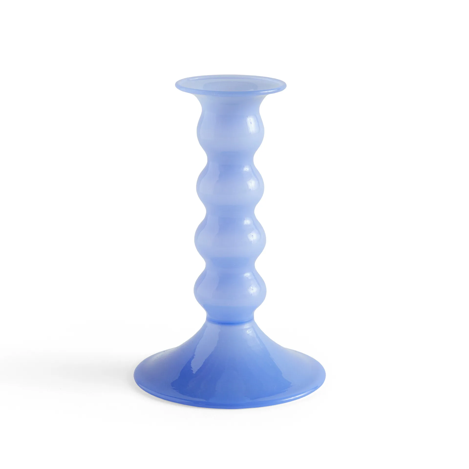 Wavy candle holder medium 14 cm, Jade light blue HAY