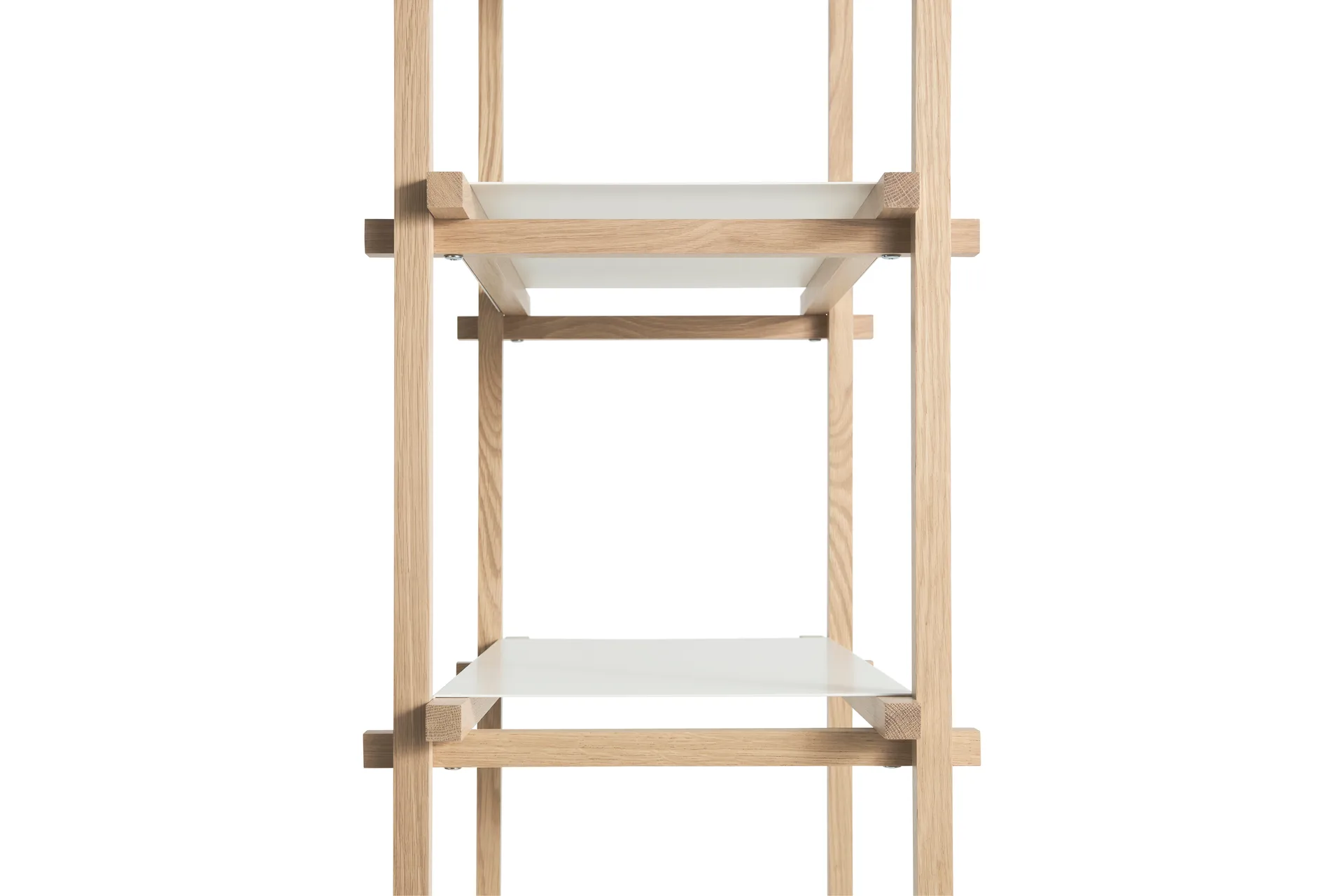 Woody Column shelf, Oak-almond white, high HAY