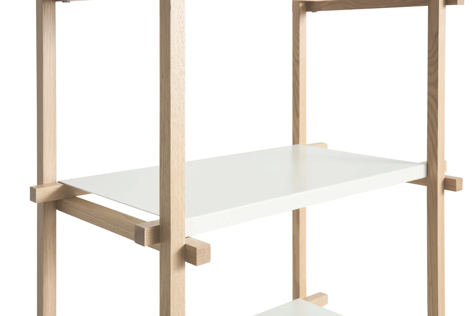 Woody Column shelf, Oak-almond white, high HAY