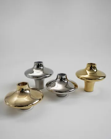 Doublet no. 02 s large candlestick - Chrome - Hein Studio