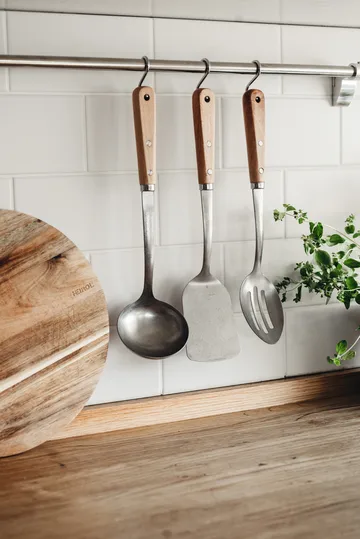 Stainless steel serving spoon with hole 34 cm - Beech - Heirol