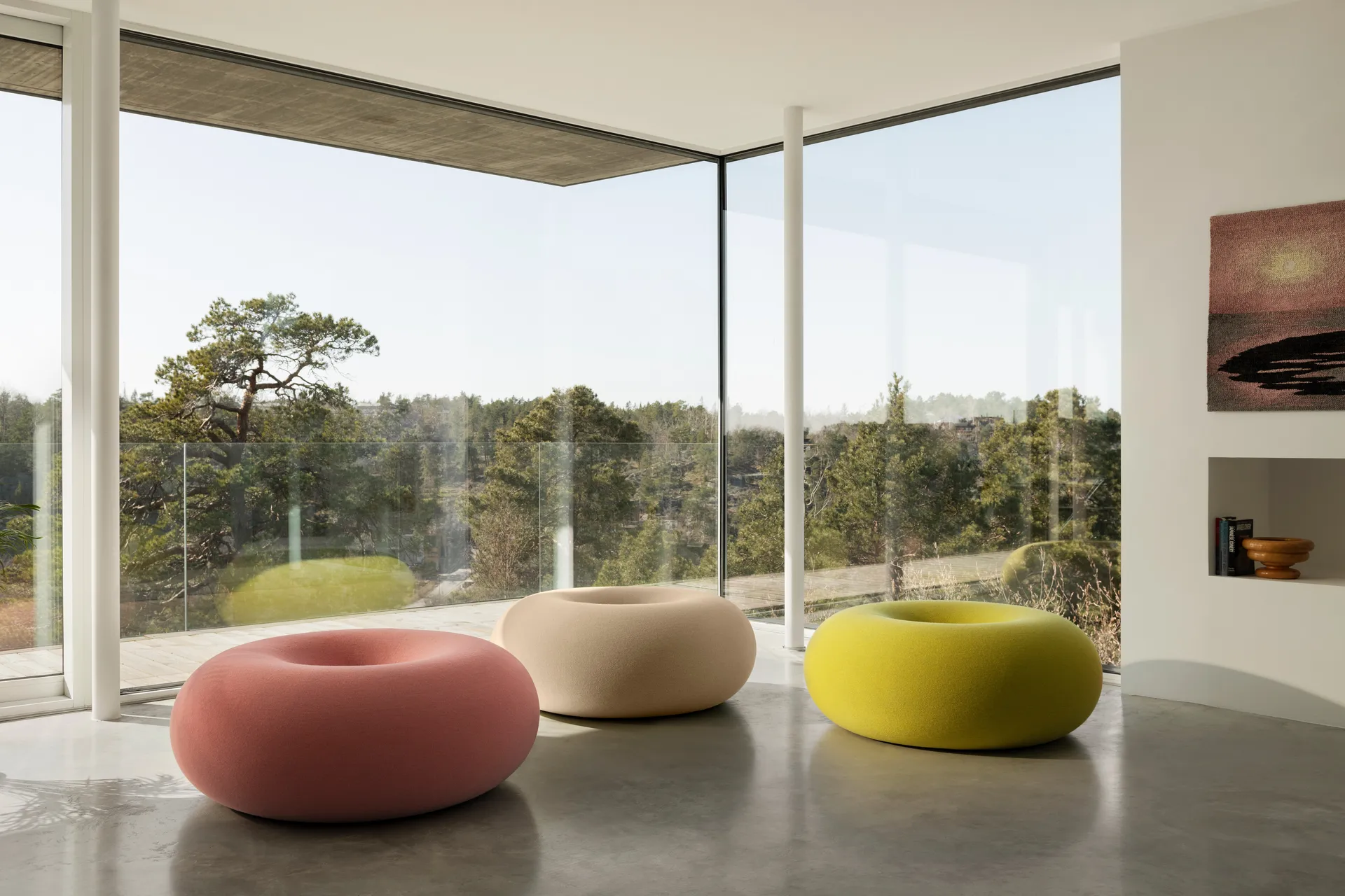 Boa pouf Ø114 cm, Sulfur yellow Hem