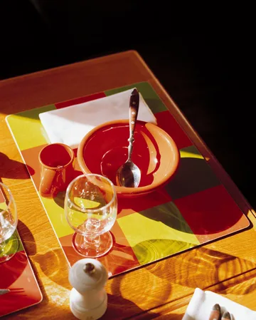 Check placemat 30x40 cm 2-pack - Red-green - Hem