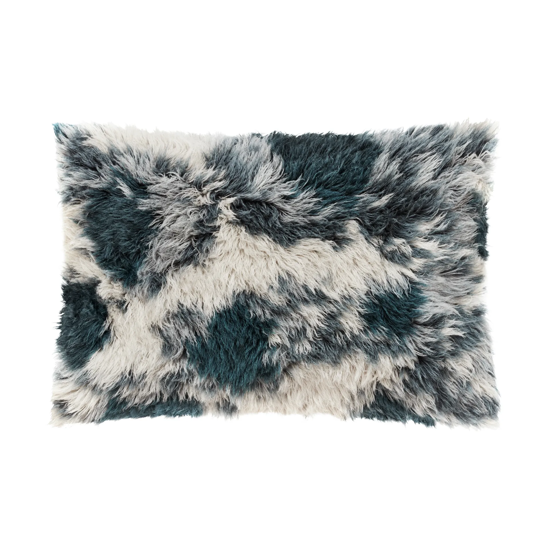 Monster cushion Large 40x60 cm, Dark teal-off white Hem