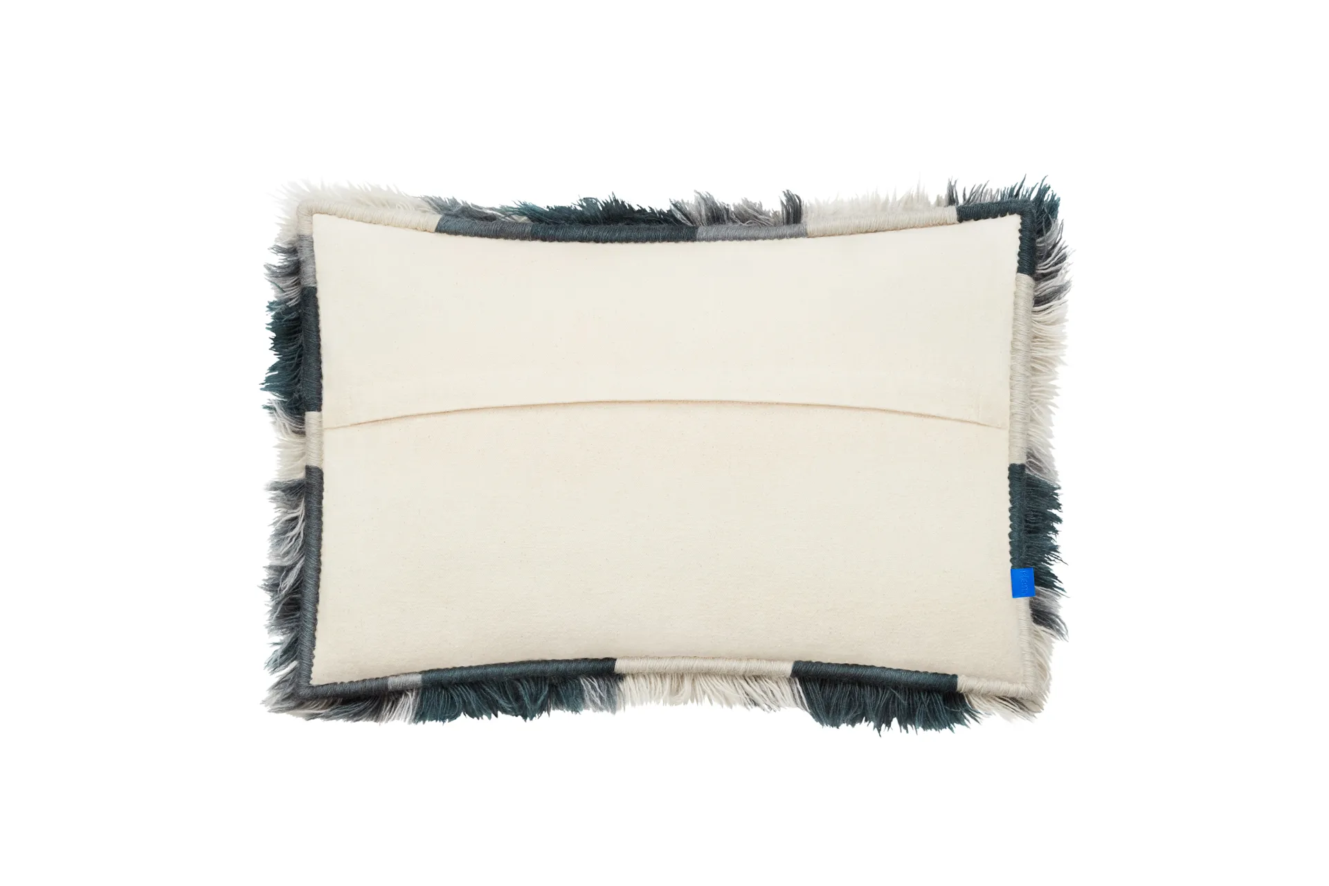 Monster cushion Large 40x60 cm, Dark teal-off white Hem