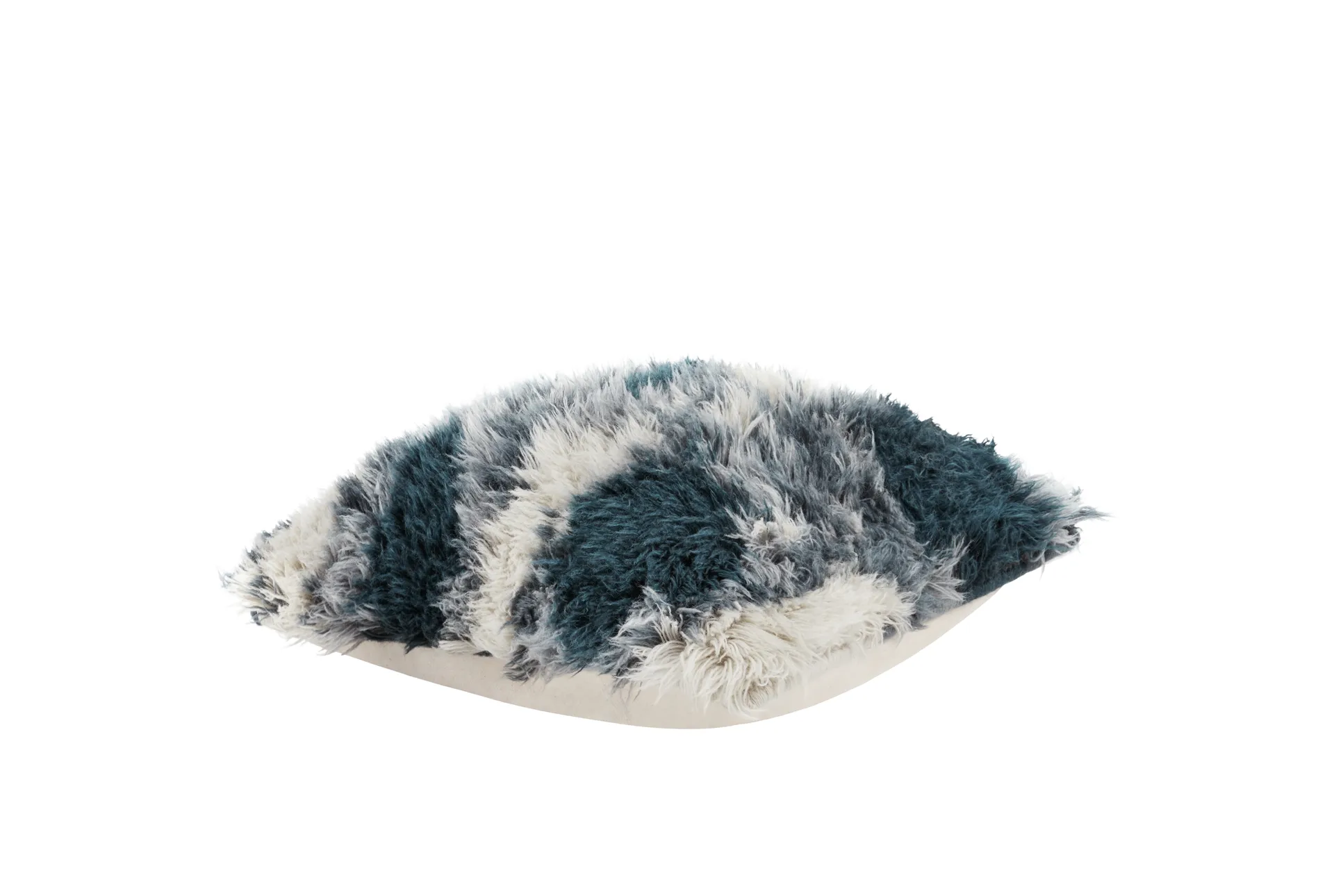 Monster cushion Medium 50x50 cm, Dark teal-off white Hem
