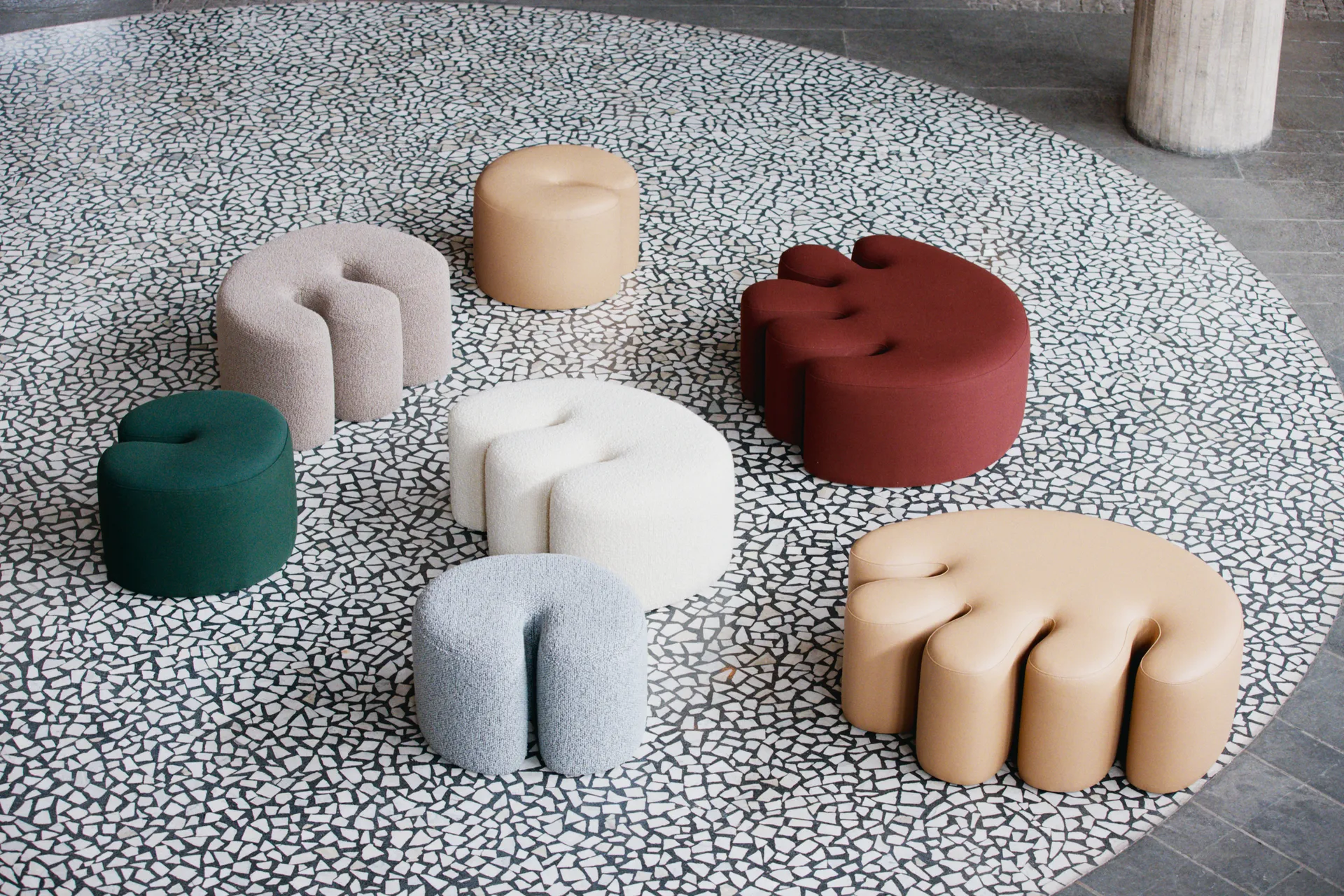 Palma pouf Large 99x118 cm, Pebble Hem