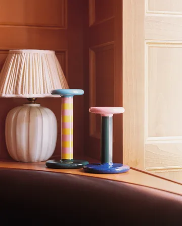 Pesa candlestick Medium 18 cm - Pink-black green-night blue - Hem