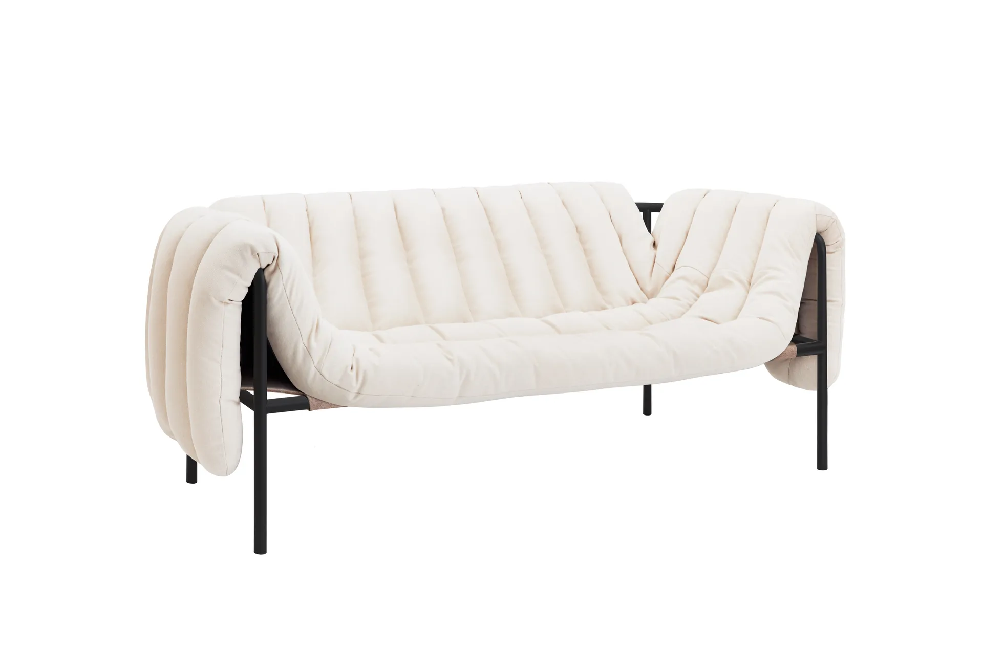 Puffy 2,5-seater sofa 205 cm, Natural-black grey Hem