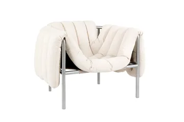 Puffy lounge chair - Natural-stainless steel - Hem