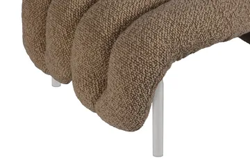 Puffy lounge chair + ottoman - Sawdust-stainless steel - Hem