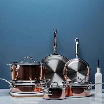 Hestan Copperbond pot and frying pan set - 10 pieces - Hestan